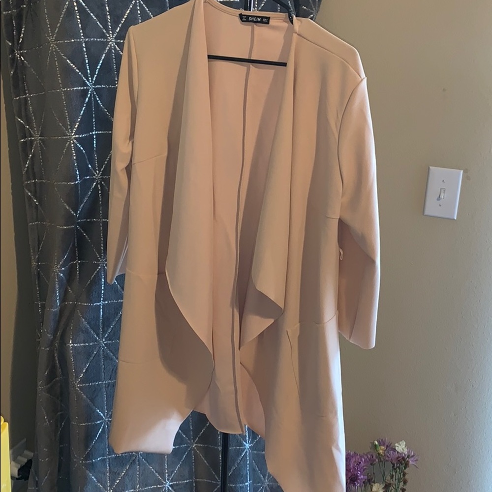 Tan Long Blazer Cover up